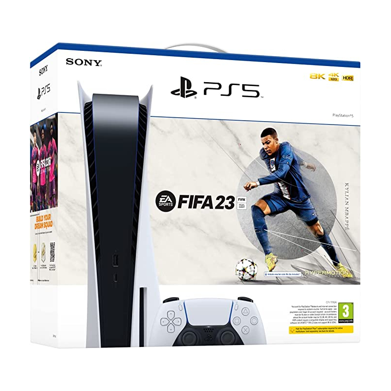 PS5 Console 825GB Standard Ed. White + Fifa 23